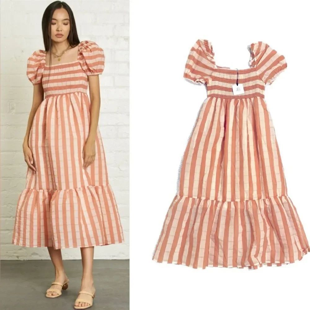 DRA LOS ANGELES x Anthropologie Striped Midi Dress